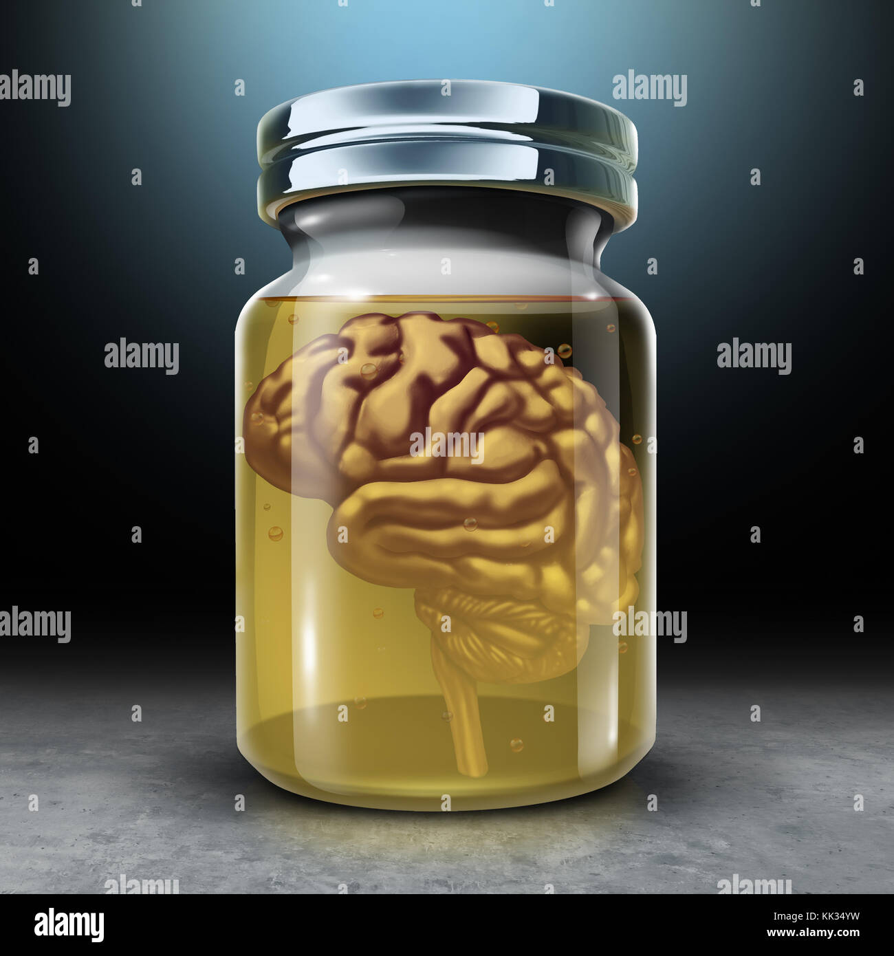 Preserve your mind and brain preservation as a medical and psychology symbol for protecting memories and preserving neurology health. Stock Photo
