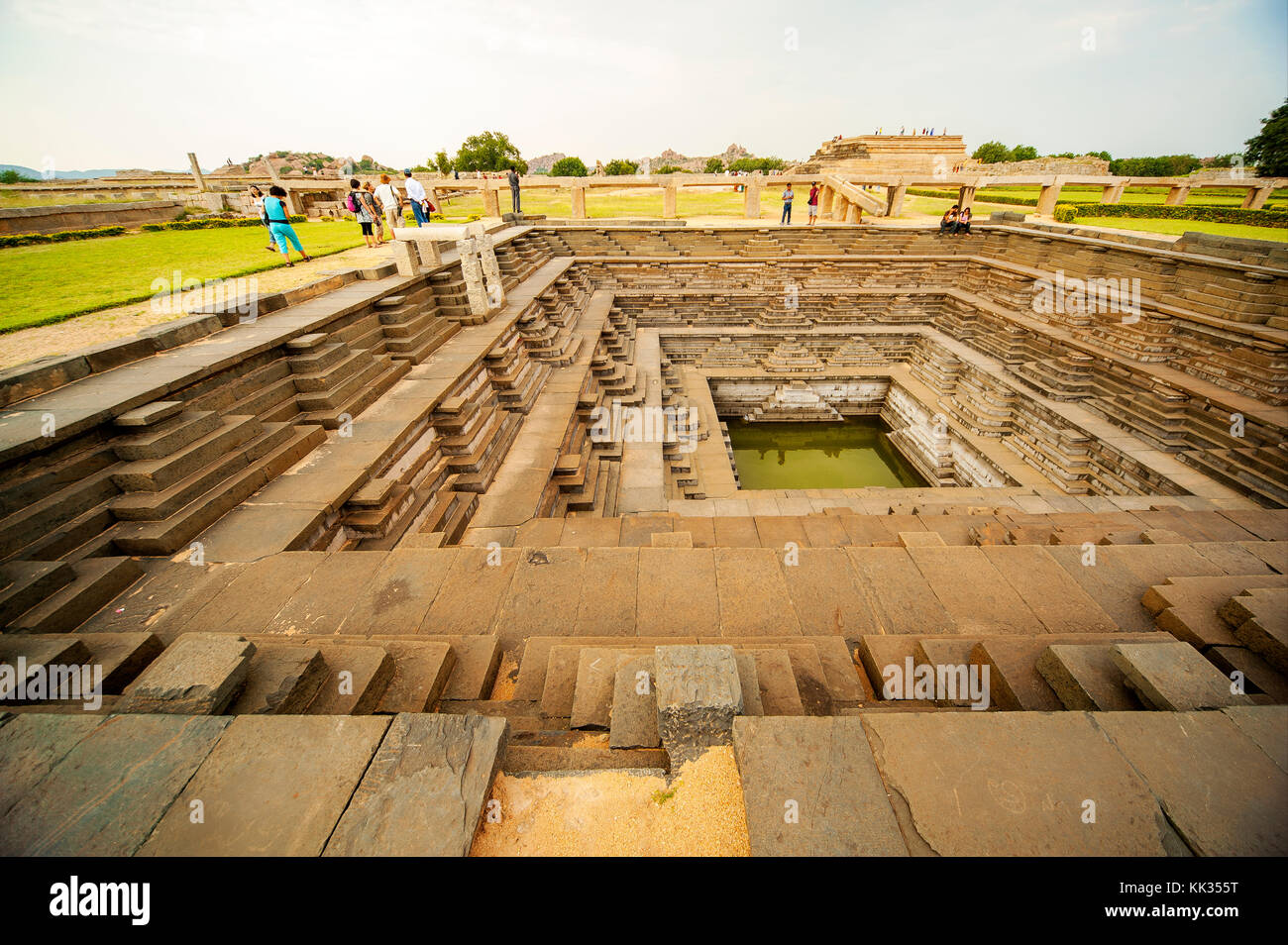 Pool-amphitheatre Pushkarani in Hampi, Karnataka, India Stock Photo
