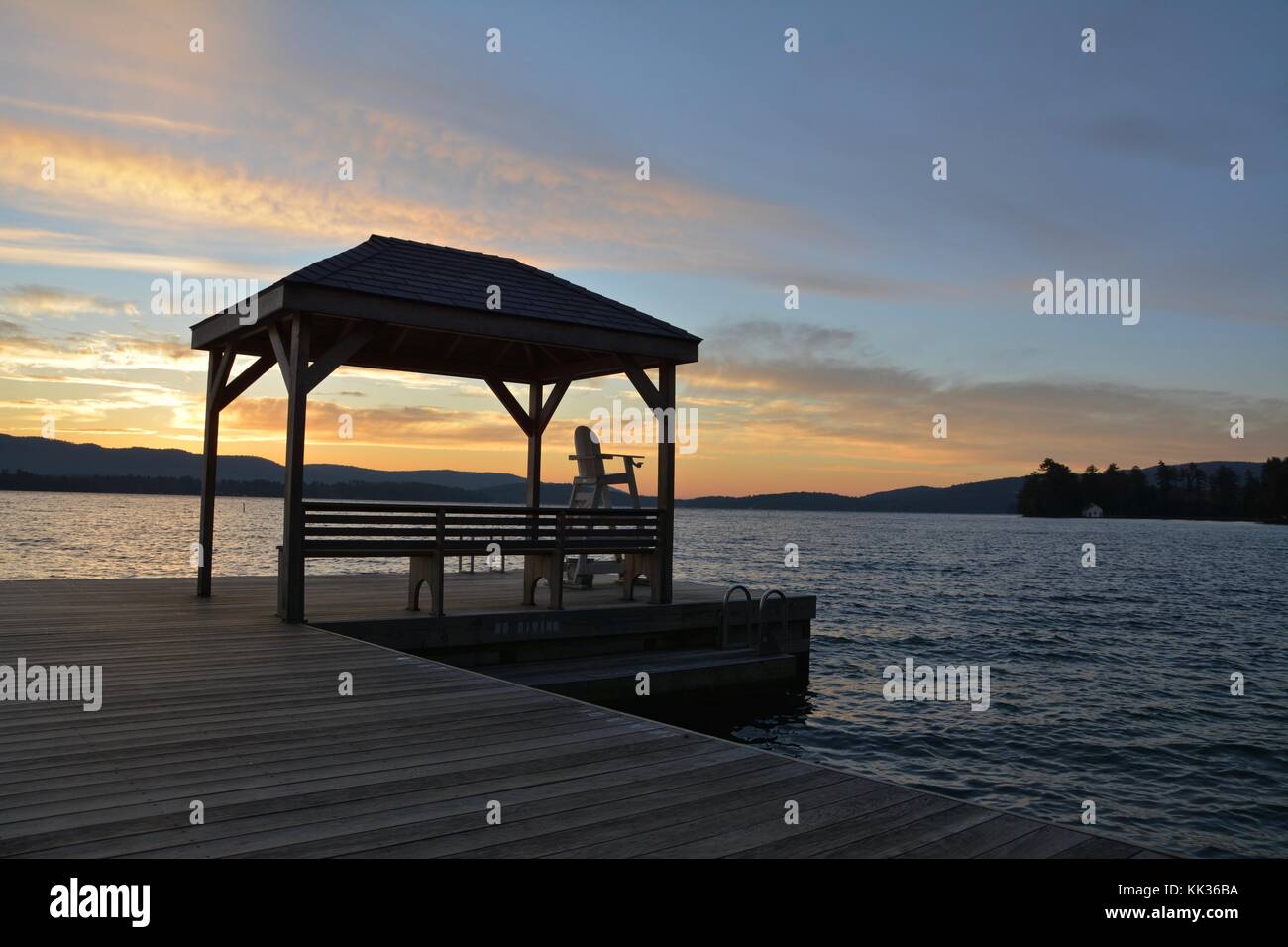 Lake in the Adirondack Mountains in Upstate New York seen from