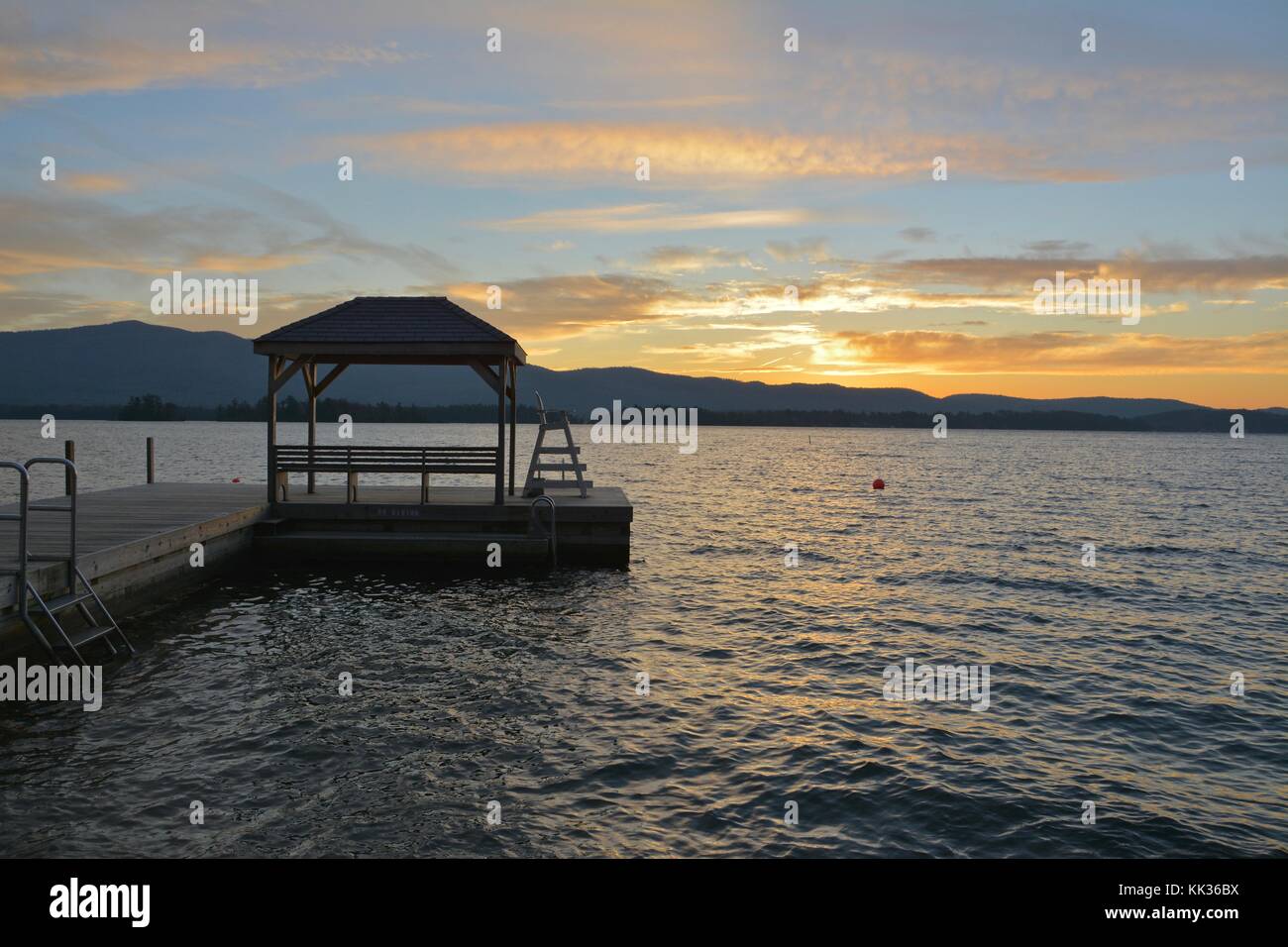 Lake in the Adirondack Mountains in Upstate New York seen from