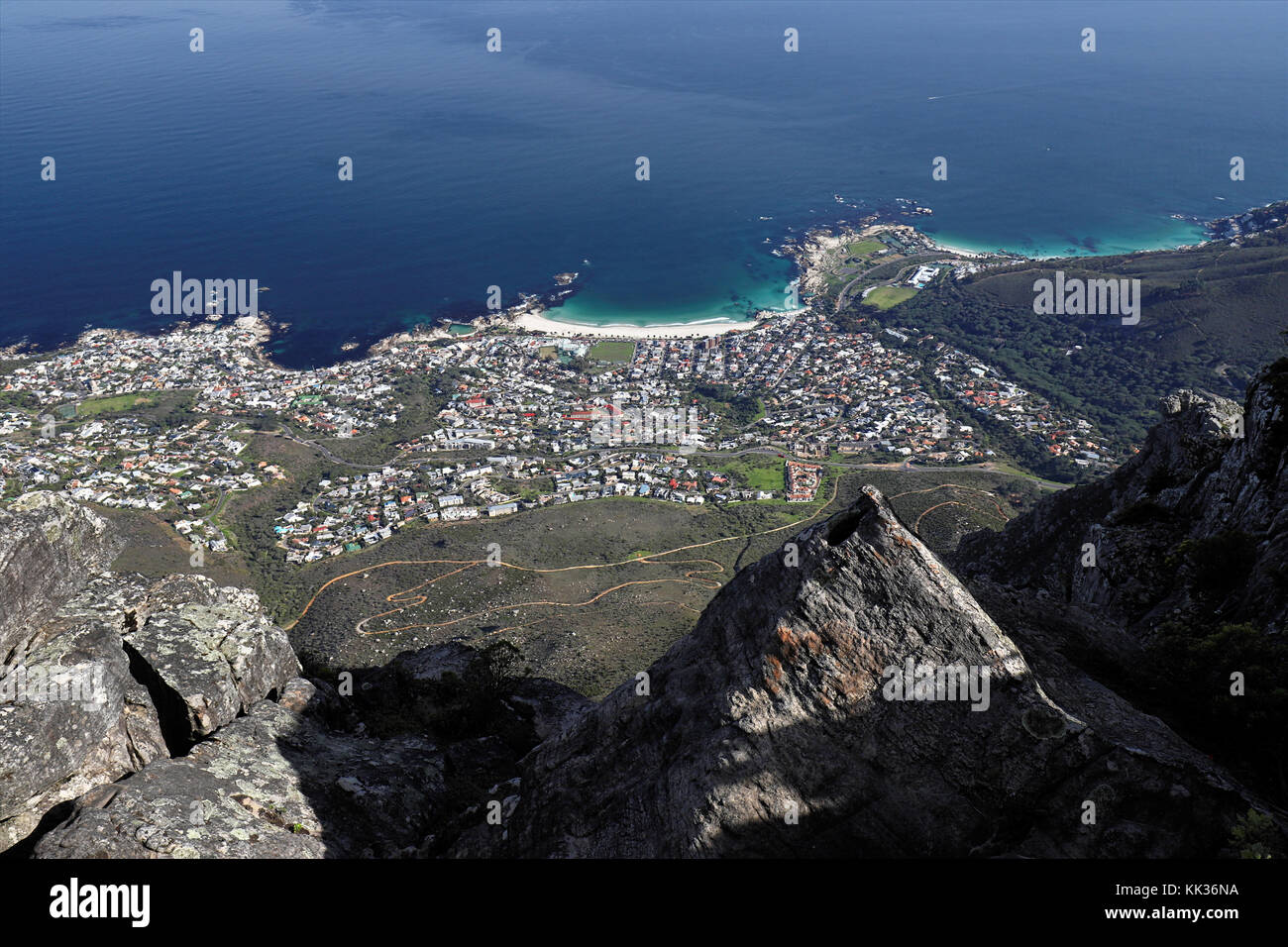 Hiking on the Table Mountain, Cape Town, South Africa Stock Photo
