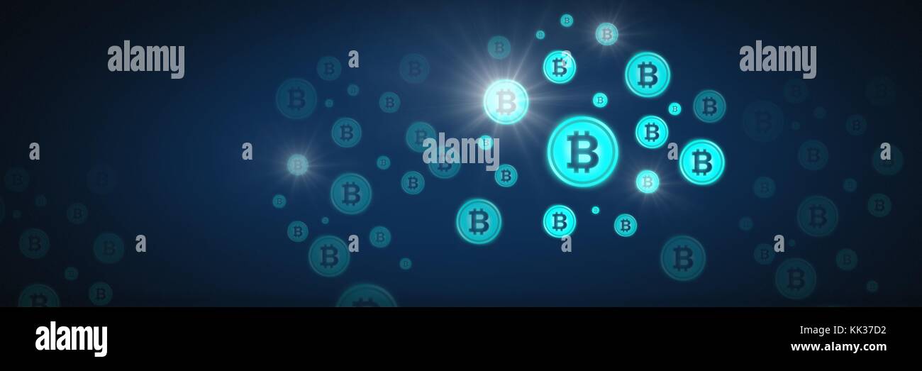 Digital composite of bitcoin graphic icons sparkling and fading Stock ...