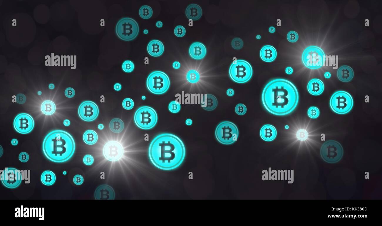 Digital composite of Bitcoin icons sparkling and fading Stock Photo - Alamy