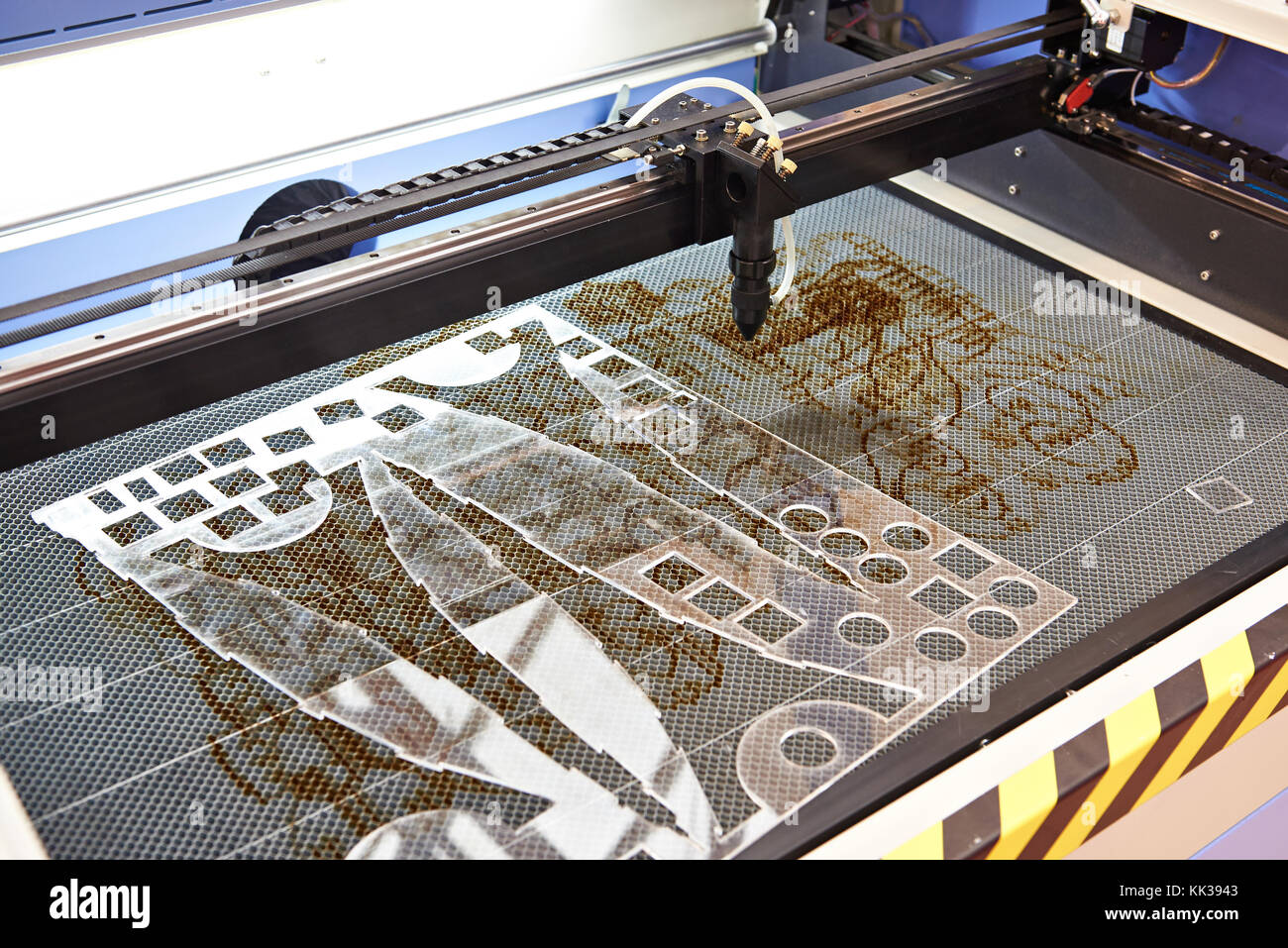 Milling machine for cutting plastic closeup Stock Photo Alamy