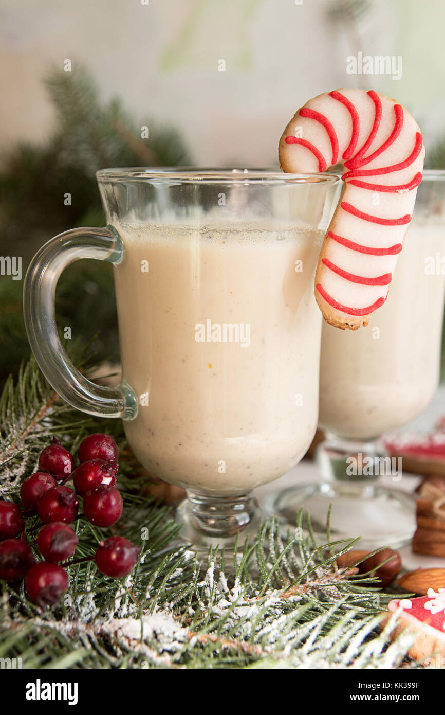 Traditional egg nog drink in glasses Stock Photo by ©urban_light