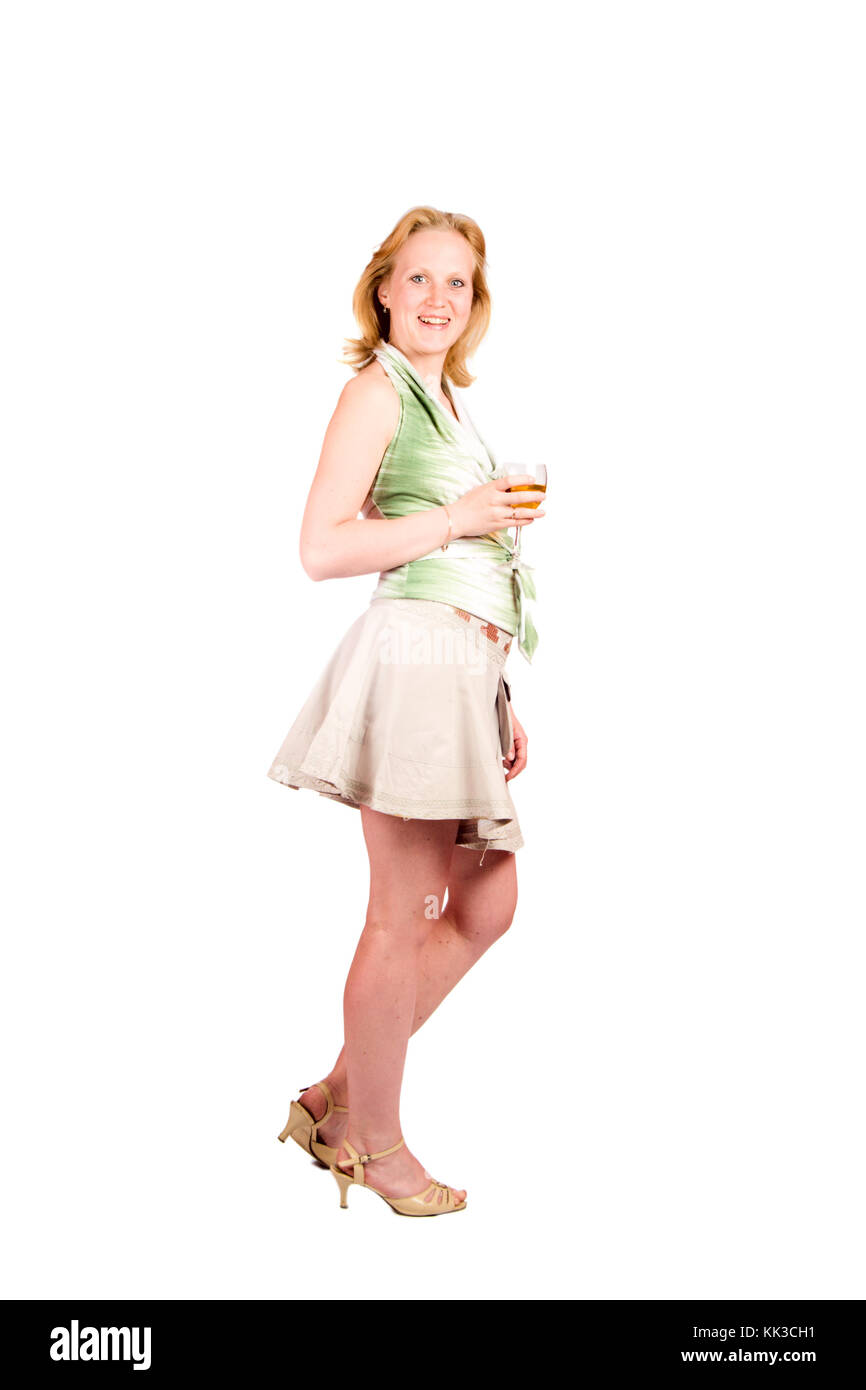 Young woman holding glass of wine isolated on white Stock Photo - Alamy