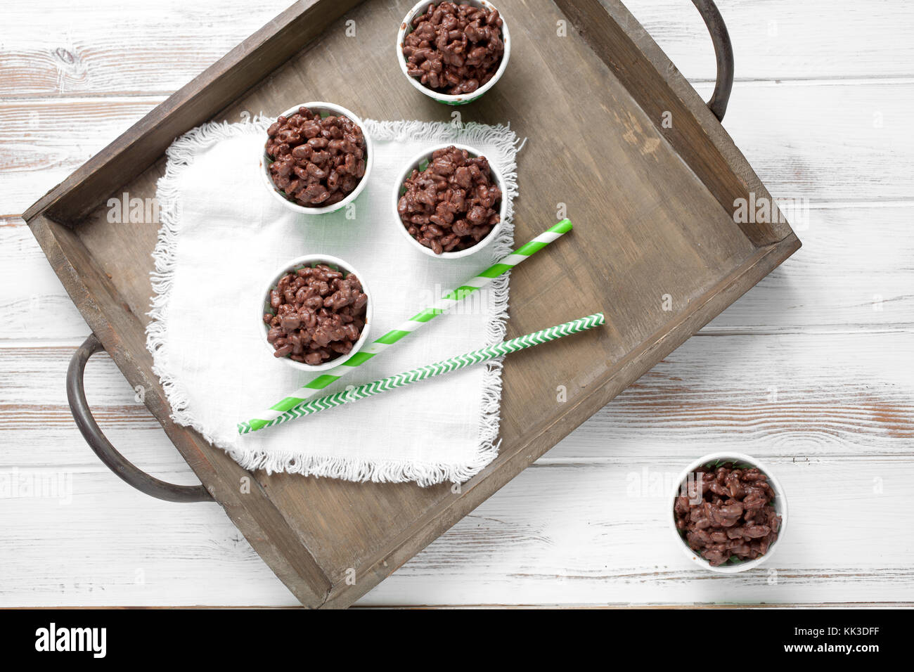 Rice crispies covered with milk chocolate Stock Photo Alamy