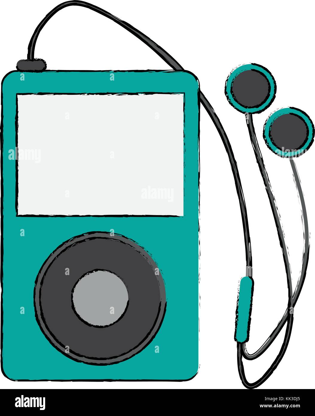 Music player with earphones Stock Vector Image & Art - Alamy