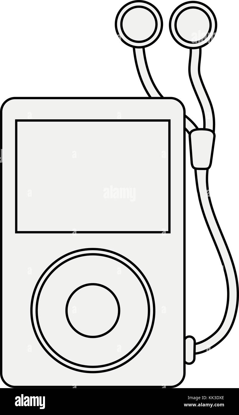 Music player with earphones Stock Vector Image & Art - Alamy