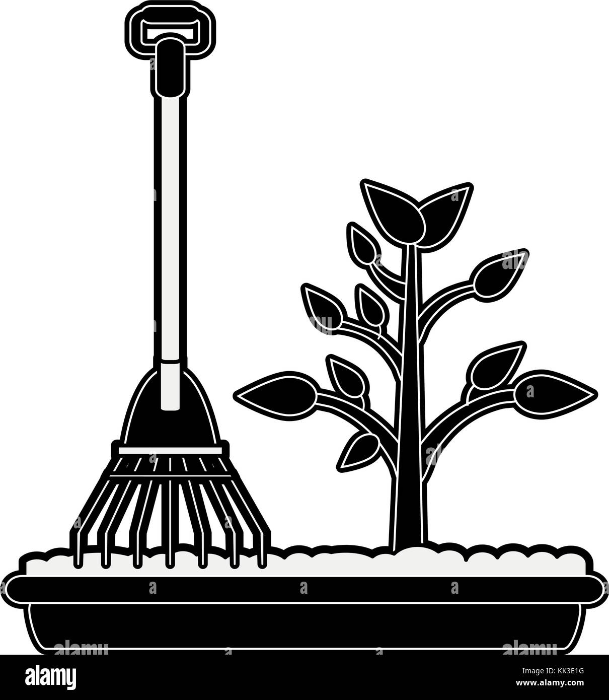 Plant and rake Stock Vector Image & Art - Alamy