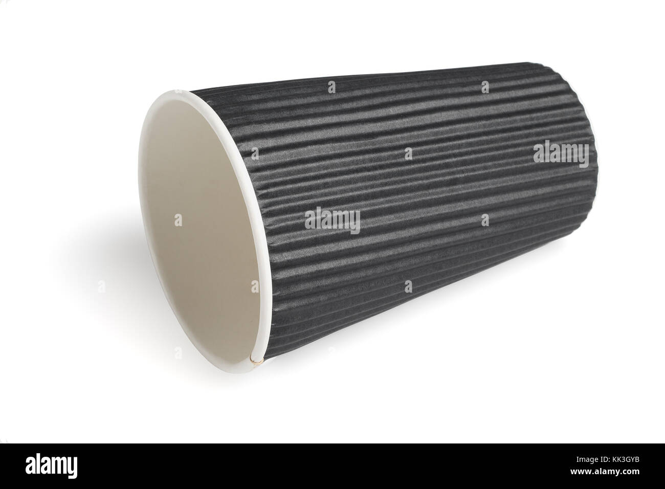 Black Disposable Paper Cup Lying on White Background Stock Photo - Alamy