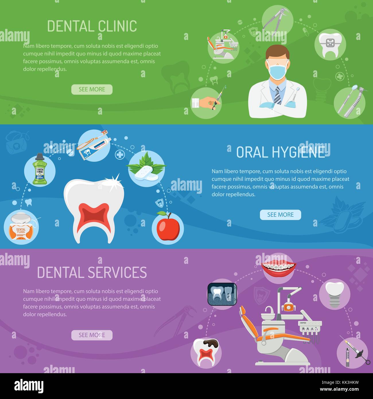 Dental Services horizontal banners Stock Vector Image & Art - Alamy