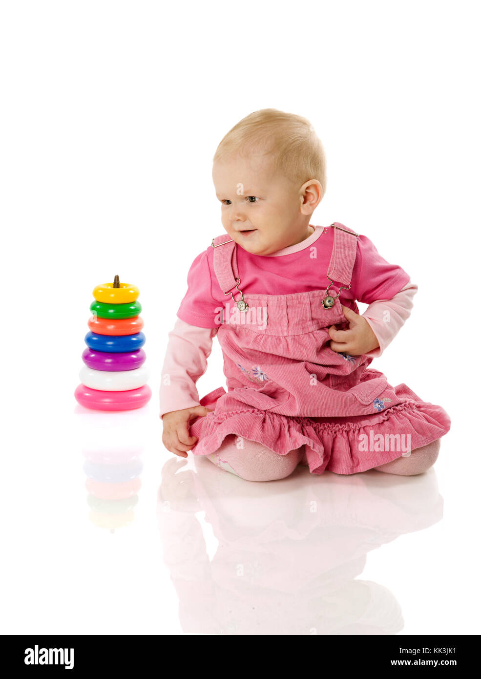Happy Toddler girl portrait isolated on white Stock Photo - Alamy