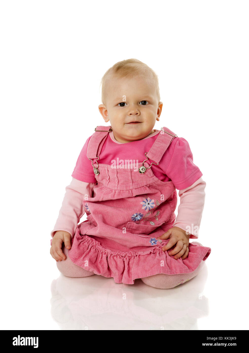 Happy Toddler girl portrait isolated on white Stock Photo - Alamy