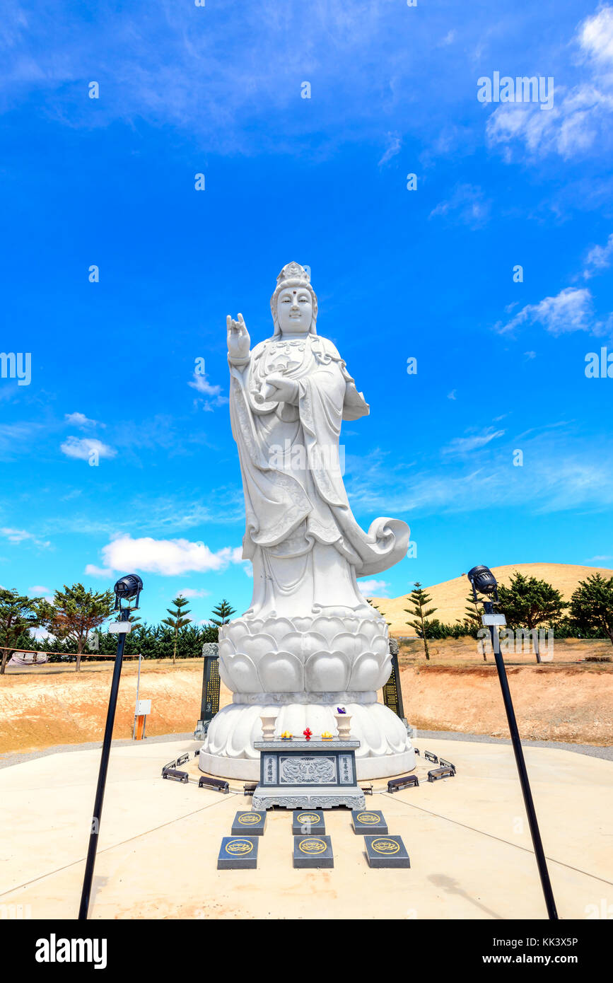 Adelaide, Australia January 23, 2016 Buddha statue of Guan Yin near Nan Hai Pu Tuo Temple at