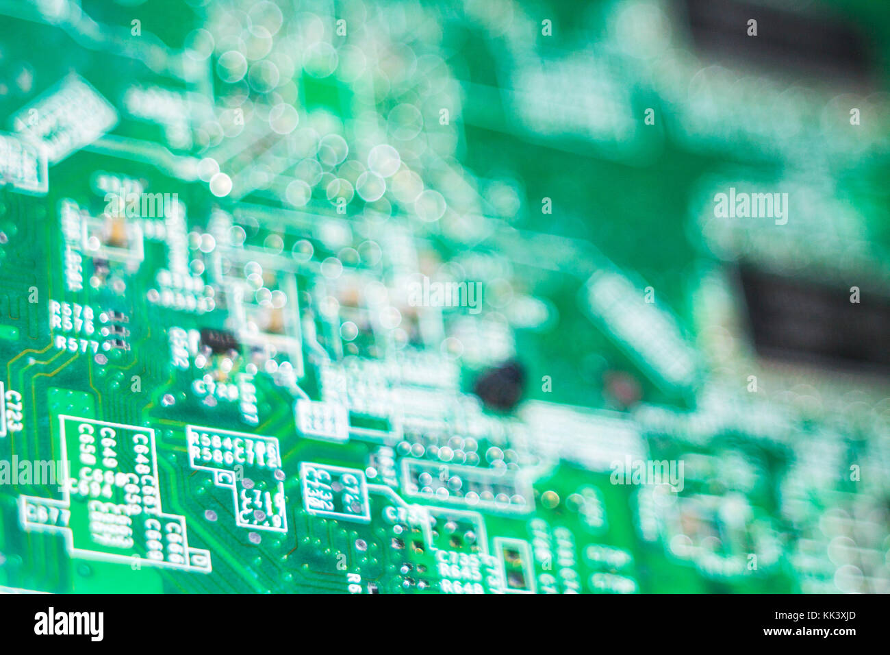 Computer in macro. Various details of computer components in closeup ...