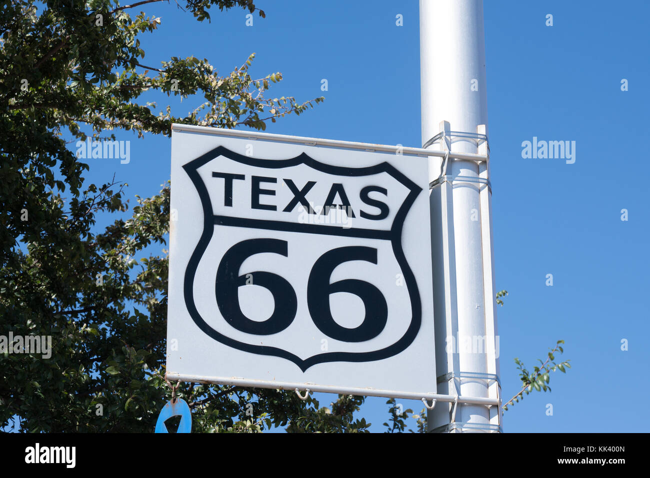 Historic Texas Route 66 Sign Stock Photo