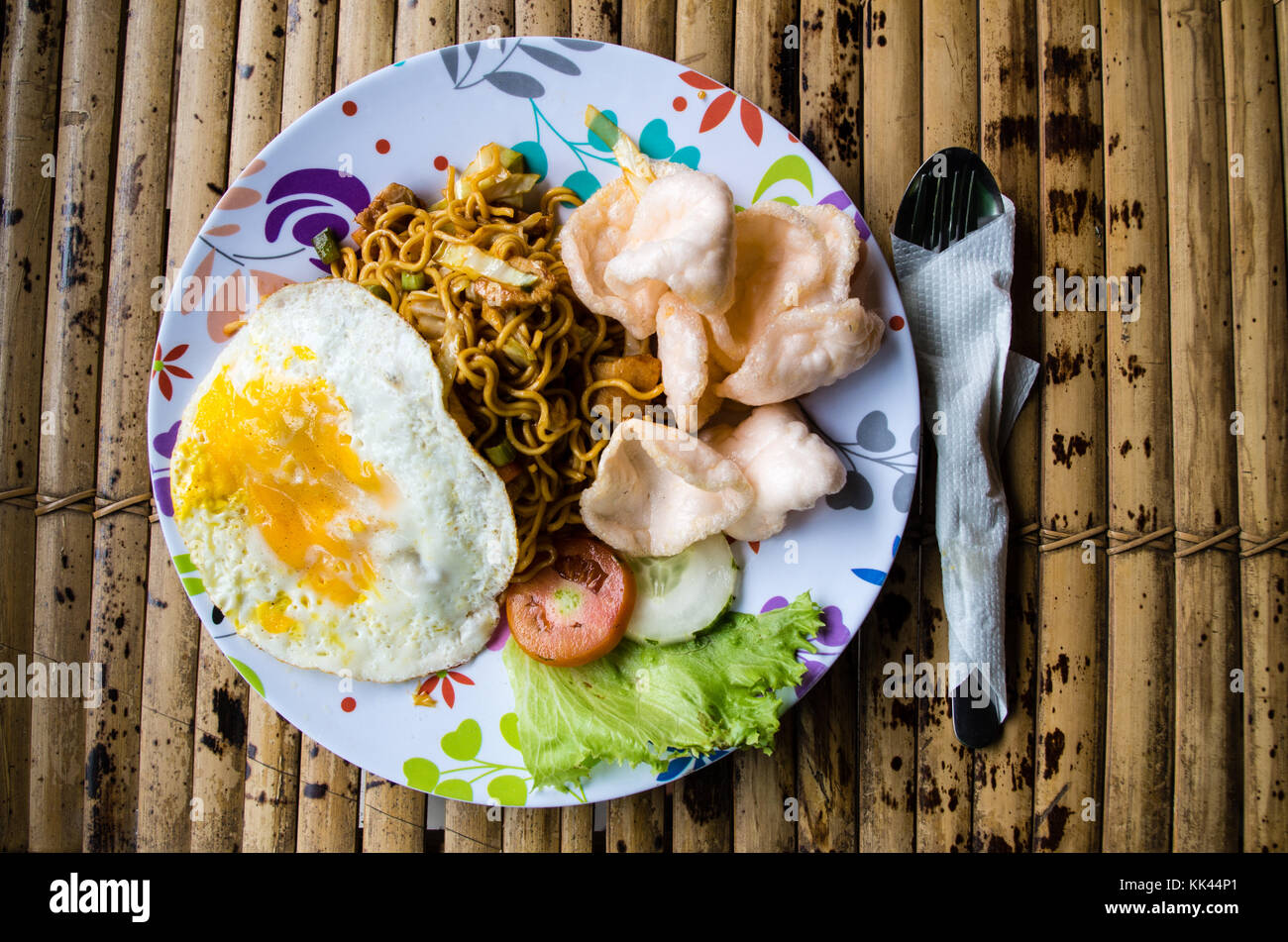 Typical Indonesian dish mie goreng Stock Photo