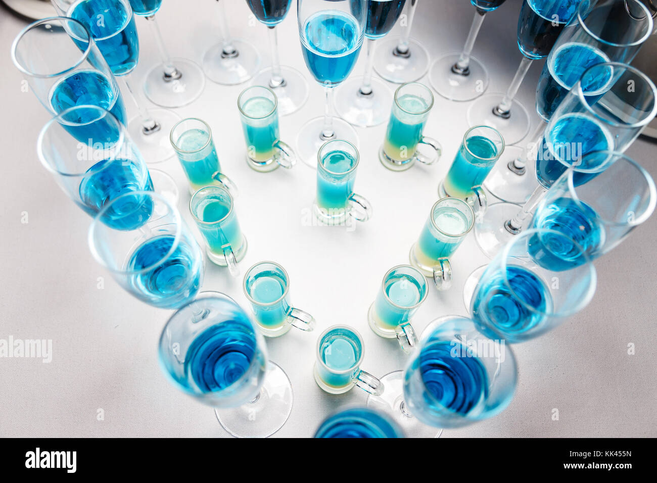 blue champagne in glasses, unusual Stock Photo Alamy