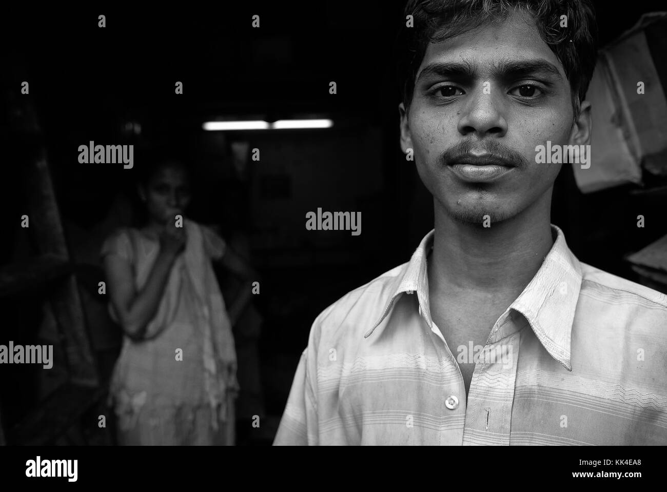 BOMBAY  Mumbai Indian Glance -  19/05/2010  -    -  Young in a Mumbai Slum at Mahim station   -  Sylvain Leser / Le Pictorium Stock Photo
