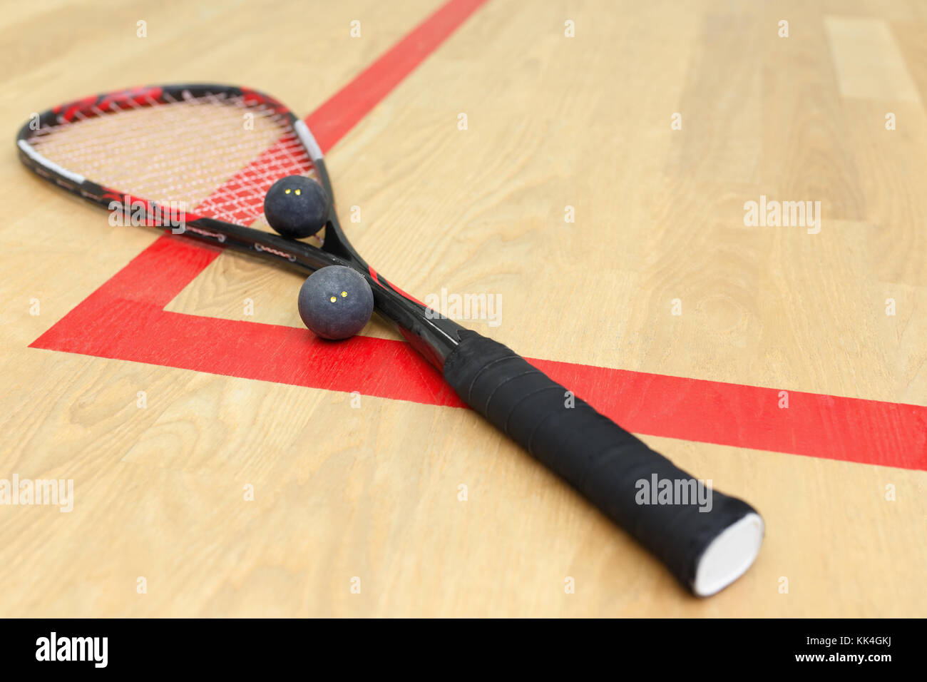 racquetball equipment on the court Stock Photo Alamy
