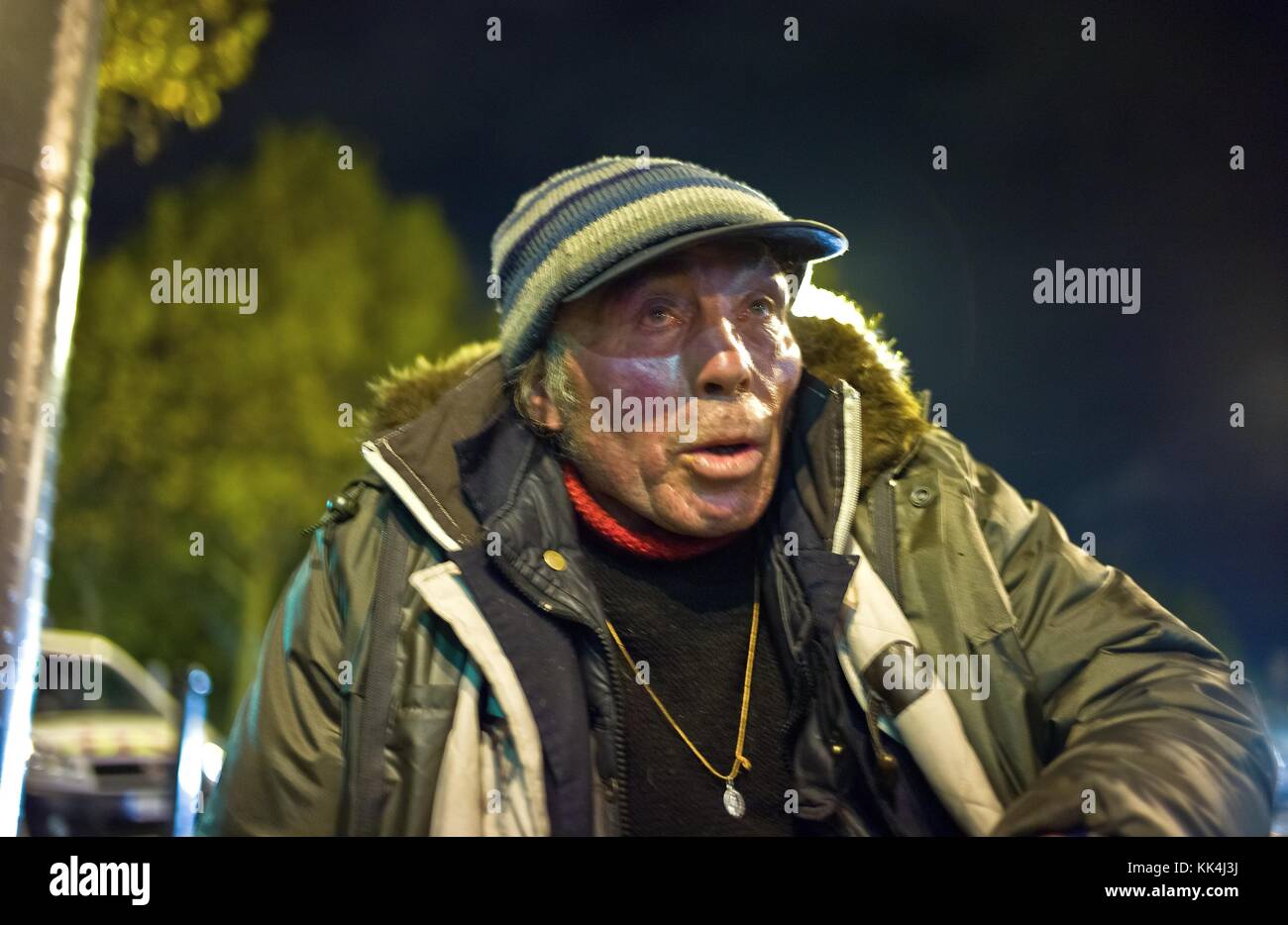 Urban poverty -  11/10/2012  -    -  Jean-Michel, the homeless district Austerlitz, at  home   -  Sylvain Leser / Le Pictorium Stock Photo