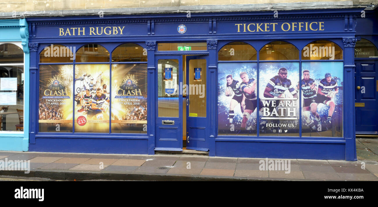 Bath Rugby Ticket Office, Argyle Street, Bath, Avon, England, UK Stock