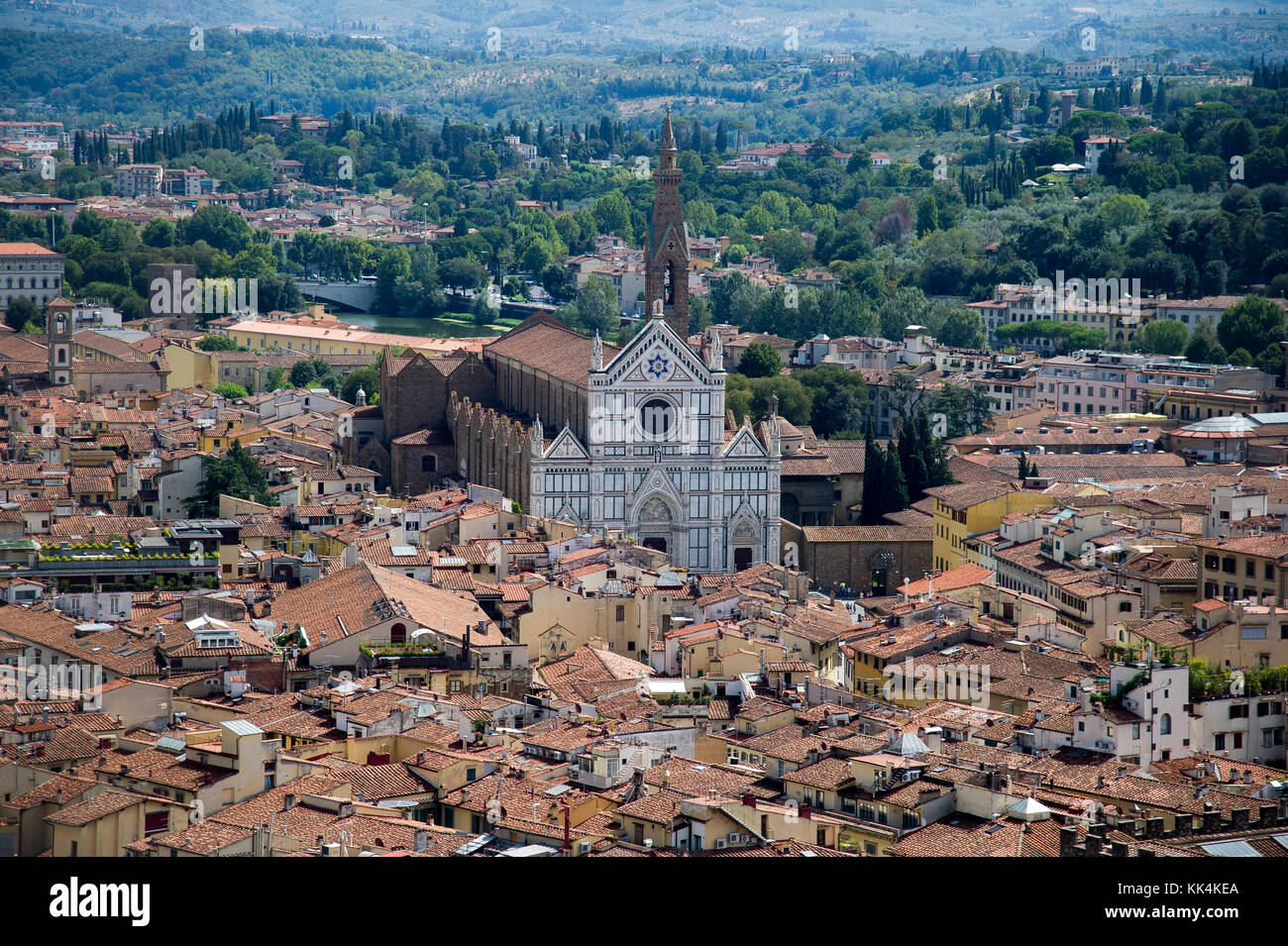 Italian Gothic Basilica di Santa Croce (Basilica of the Holy Cross) in Historic Centre of Firenze listed World Heritage by UNESCO. Firenze, Tuscany, I Stock Photo