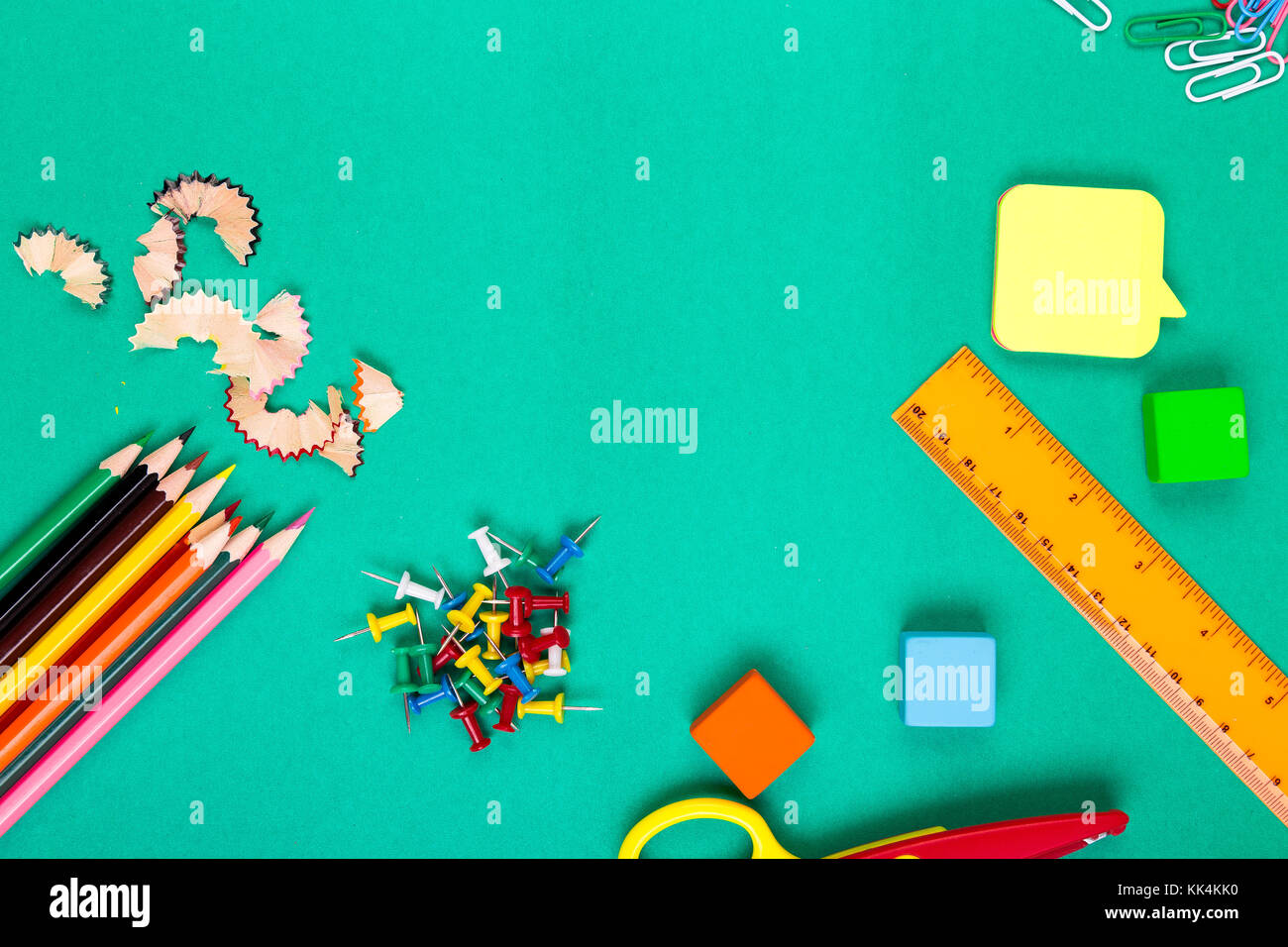 School Supplies. Concept Back to School. Top View. Flat Lay Stock Photo ...
