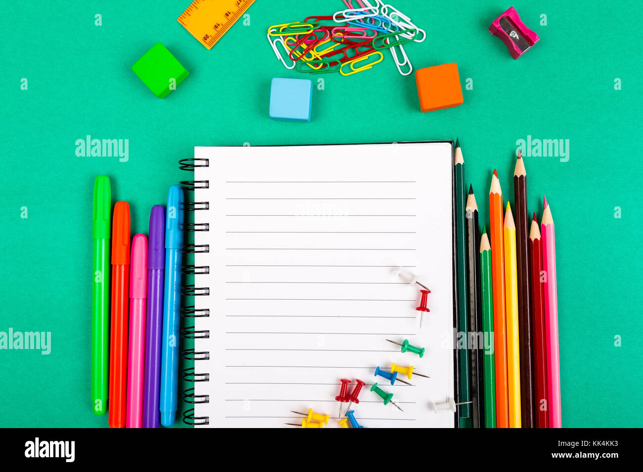 School Supplies. Concept Back to School. Top View. Flat Lay Stock Photo ...