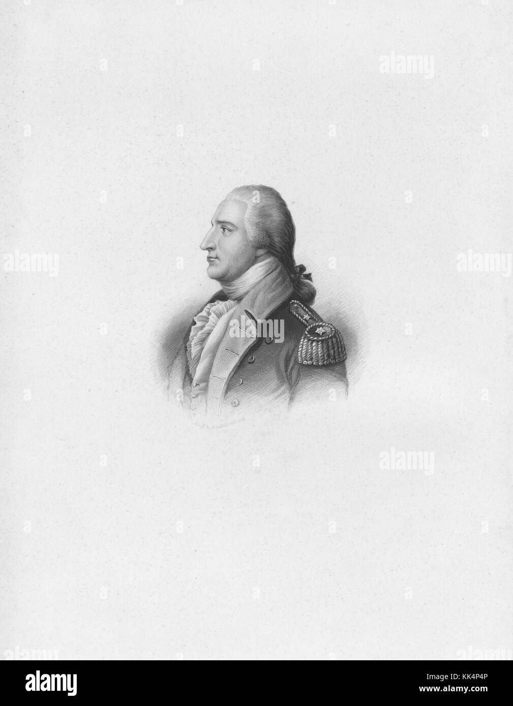 An engraving from a portrait of Benedict Arnold, he served as an ...