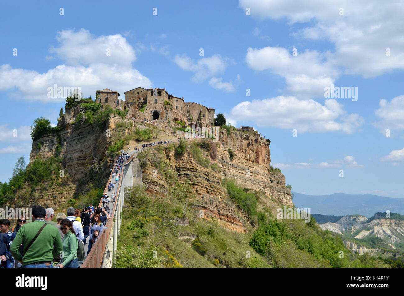 Italy; Lazio: Civita di Bagnoregio, founded by Etruscans more than 2500 years ago, listed among the 'most beautiful villages' in Italy. Also known as  Stock Photo