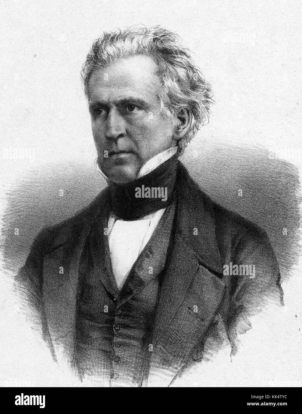 An engraving from a portrait of Jesup B Wakeman, he is wearing a black suit and white shirt, 1870. From the New York Public Library. Stock Photo