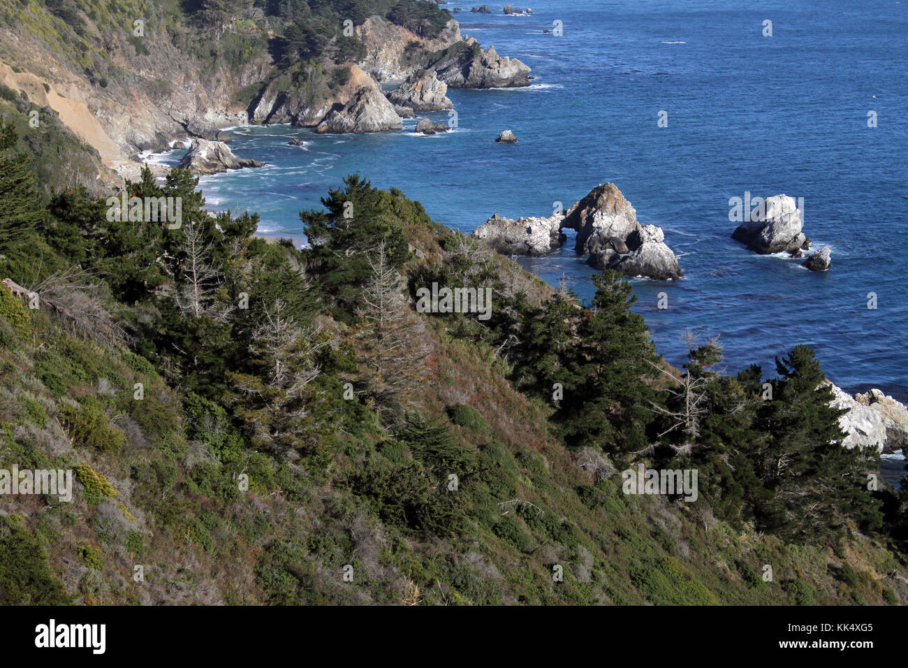 Beautiful scenery along the famous Highway 1 in California Stock Photo ...