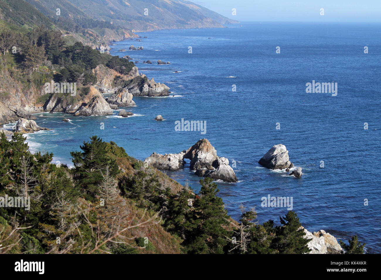 Beautiful scenery along the famous Highway 1 in California Stock Photo ...