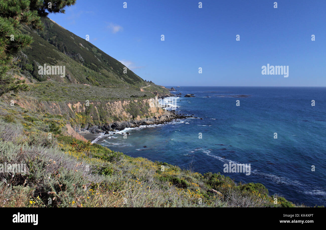 Beautiful scenery along the famous Highway 1 in California Stock Photo ...