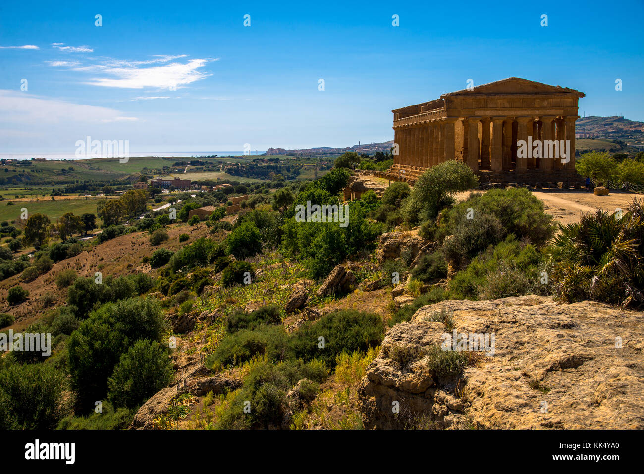 Temple of Concordia at the Valley of Temples at Agrigento, Sicily, Italy Stock Photo