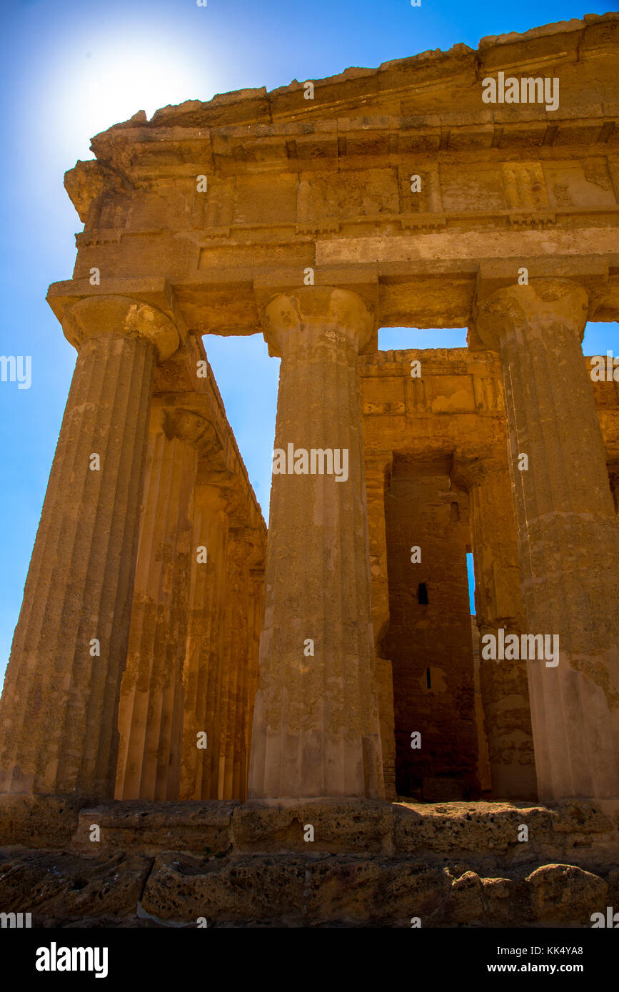 Temple of Concordia at the Valley of Temples at Agrigento, Sicily, Italy Stock Photo