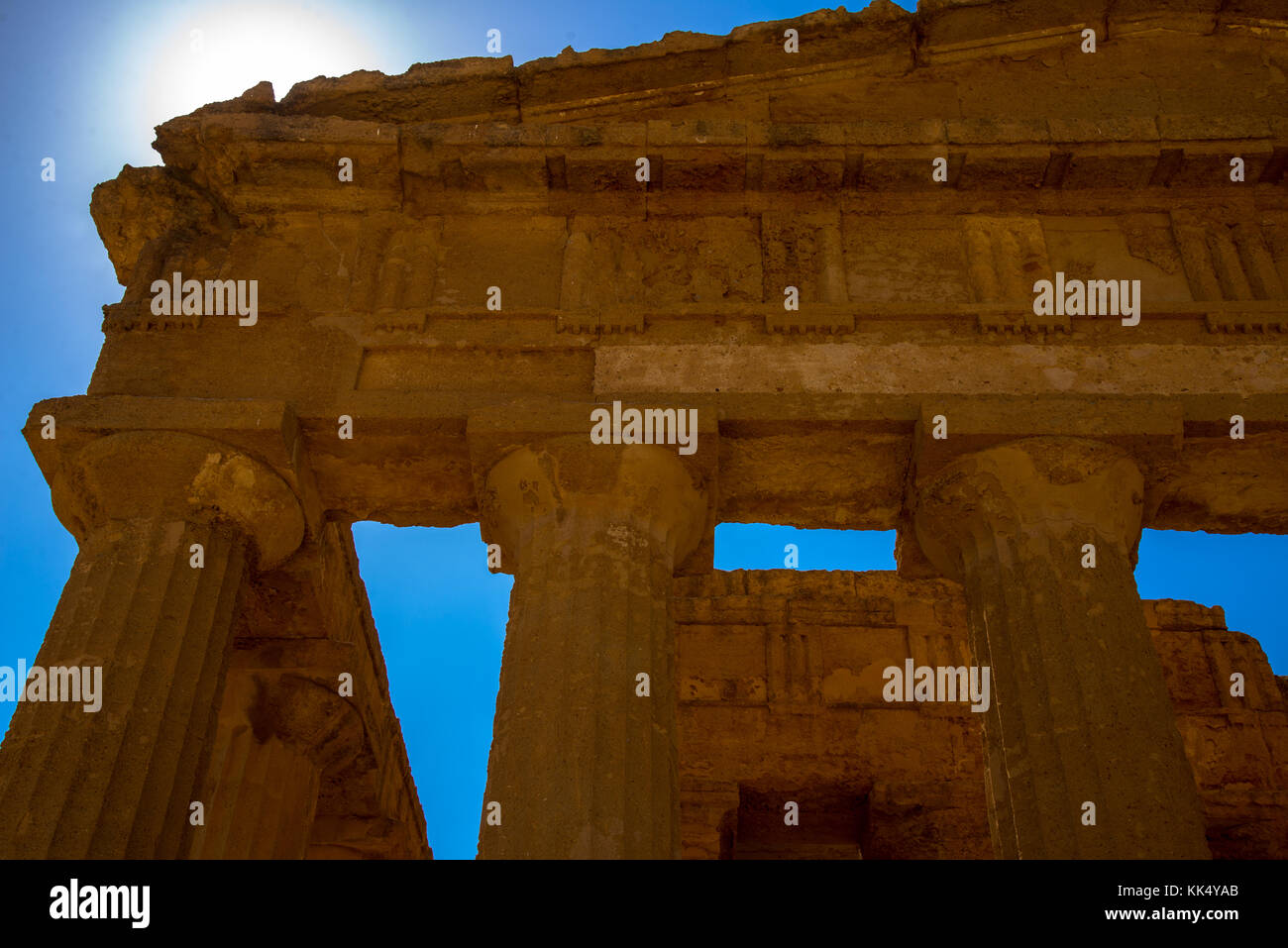 Temple of Concordia at the Valley of Temples at Agrigento, Sicily, Italy Stock Photo