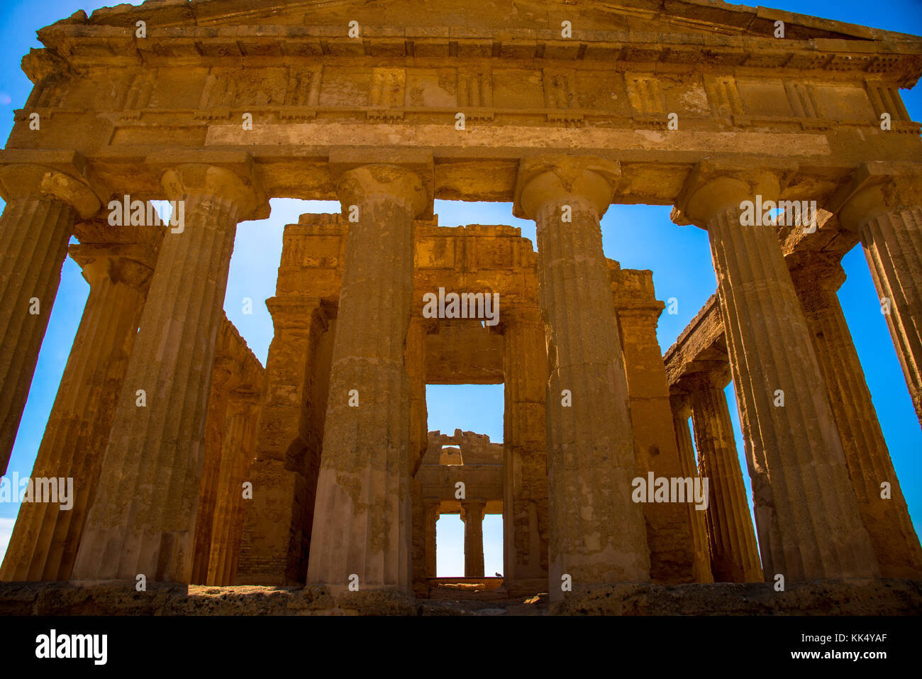 Temple of Concordia at the Valley of Temples at Agrigento, Sicily, Italy Stock Photo