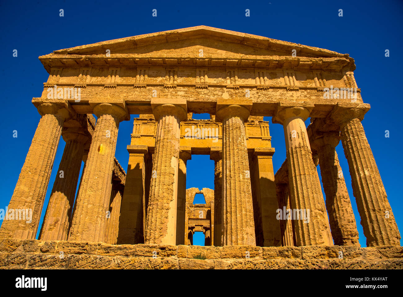 Temple of Concordia at the Valley of Temples at Agrigento, Sicily, Italy Stock Photo