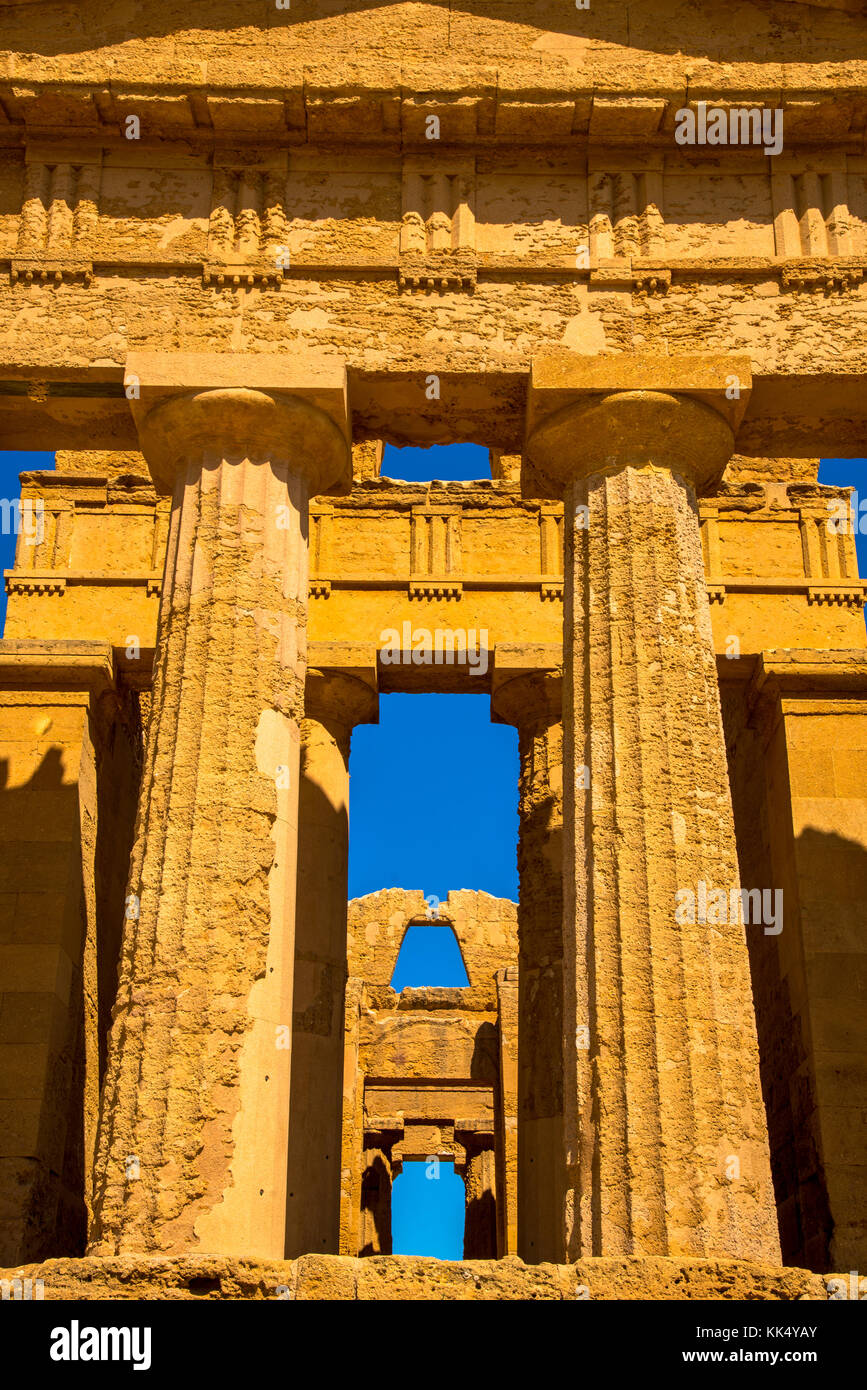 Temple of Concordia at the Valley of Temples at Agrigento, Sicily, Italy Stock Photo