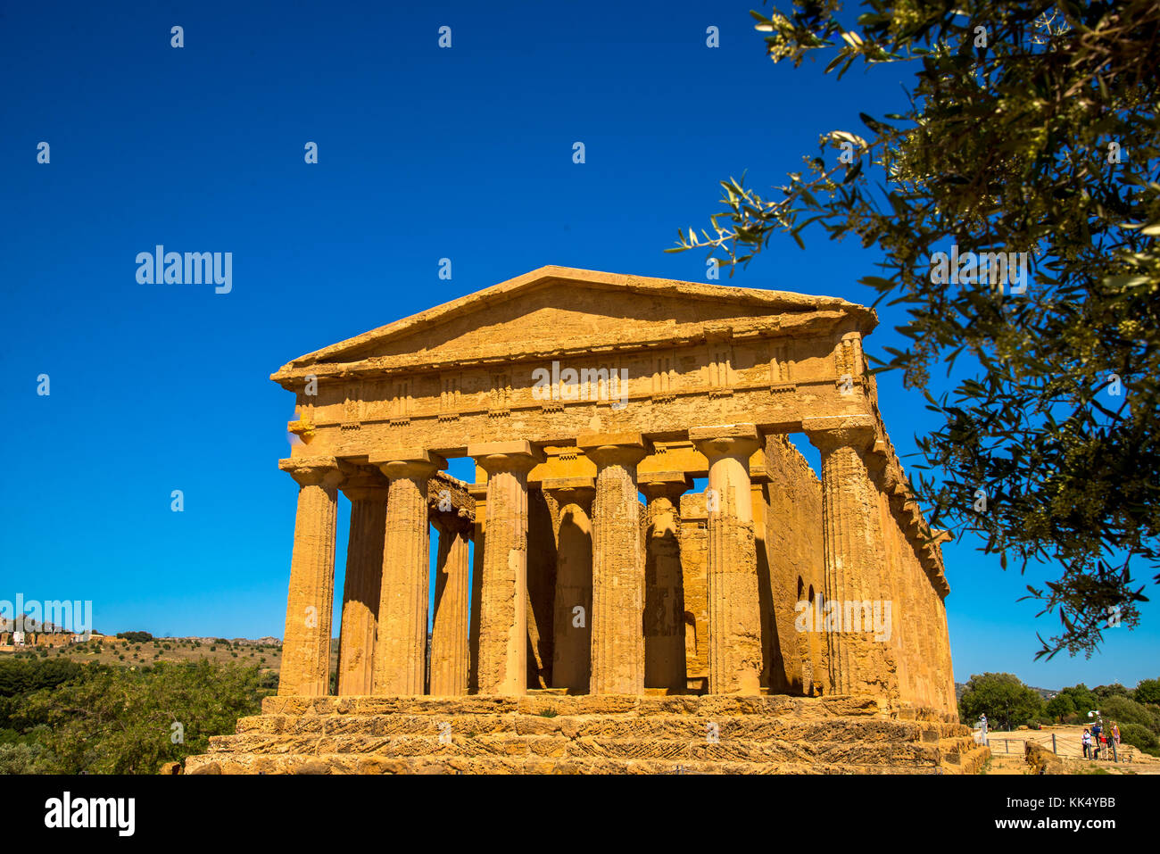 Temple of Concordia at the Valley of Temples at Agrigento, Sicily, Italy Stock Photo