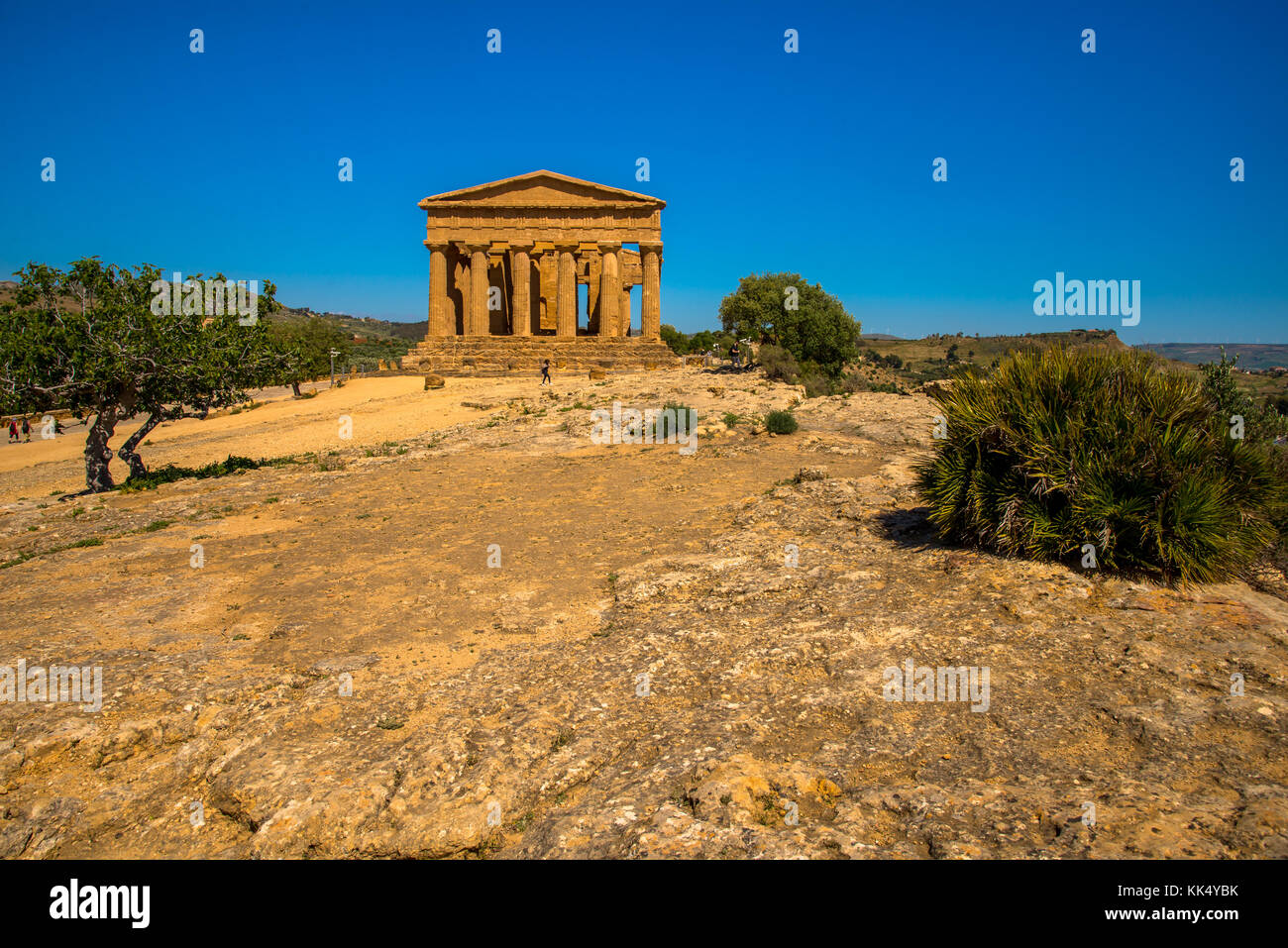 Temple of Concordia at the Valley of Temples at Agrigento, Sicily, Italy Stock Photo
