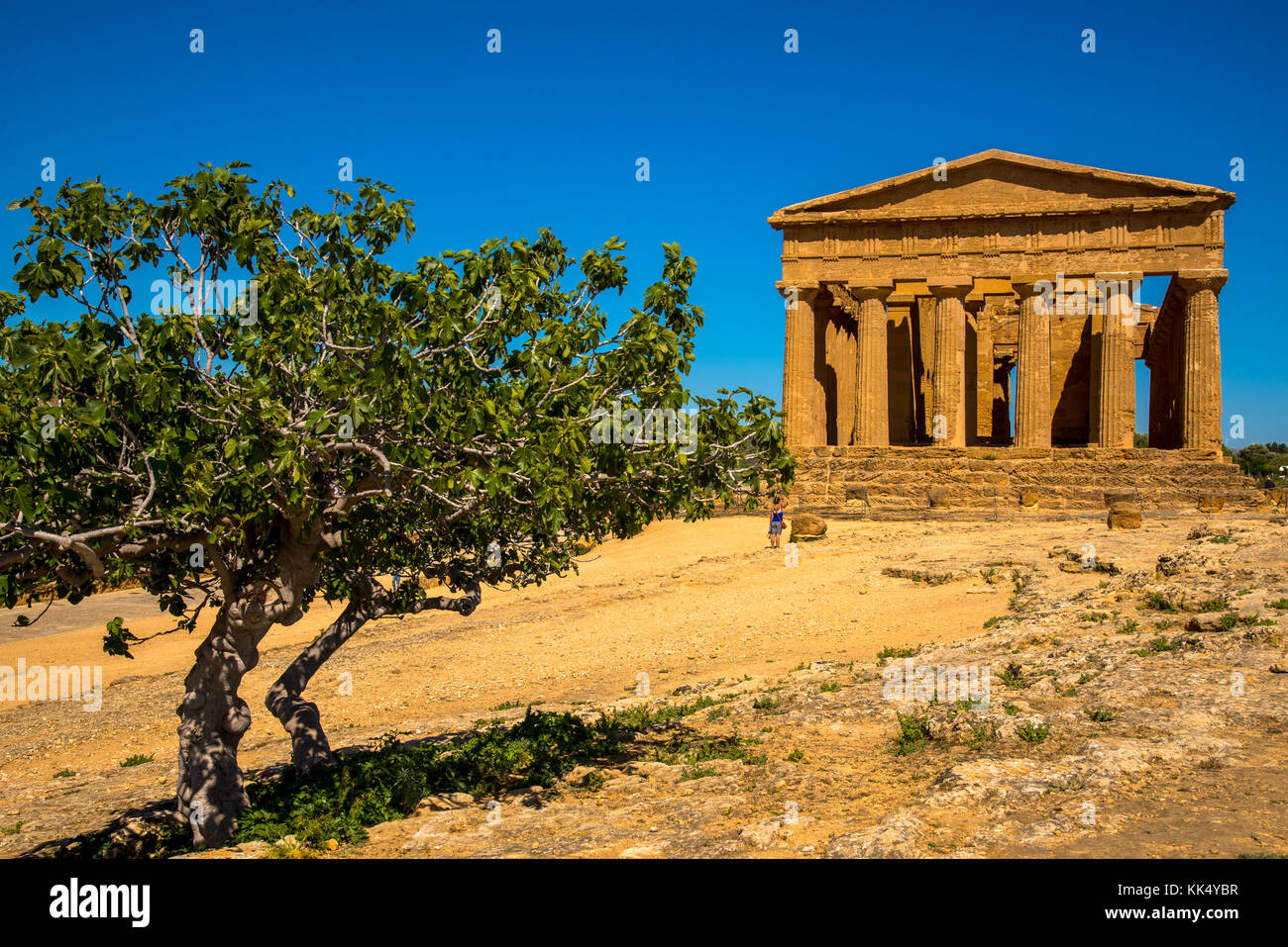 Temple of Concordia at the Valley of Temples at Agrigento, Sicily, Italy Stock Photo