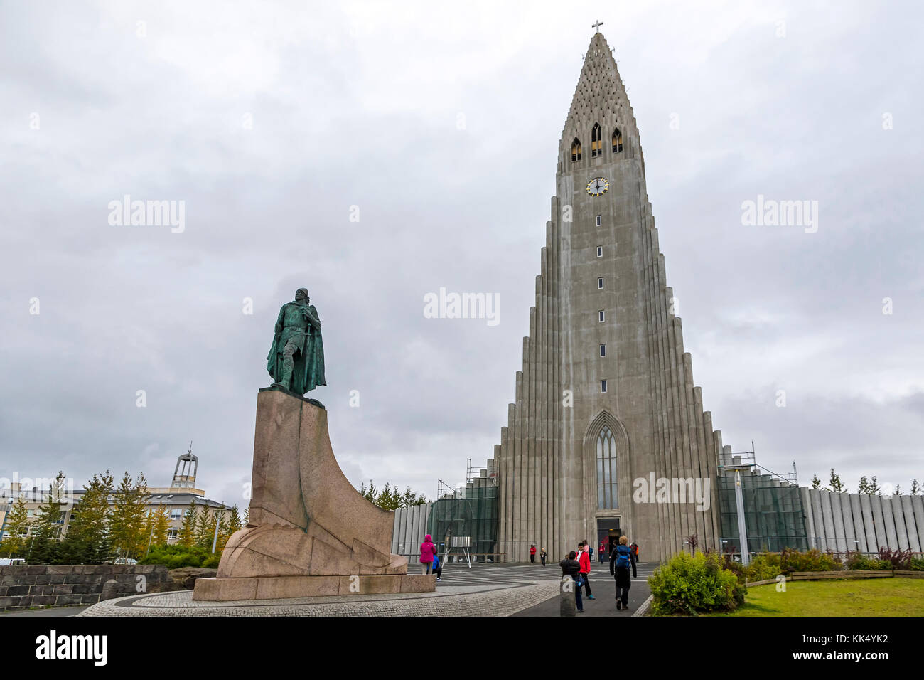Hallgrimskirkja Cathedral, Lutheran parish church in Reykjavik, Iceland Stock Photo