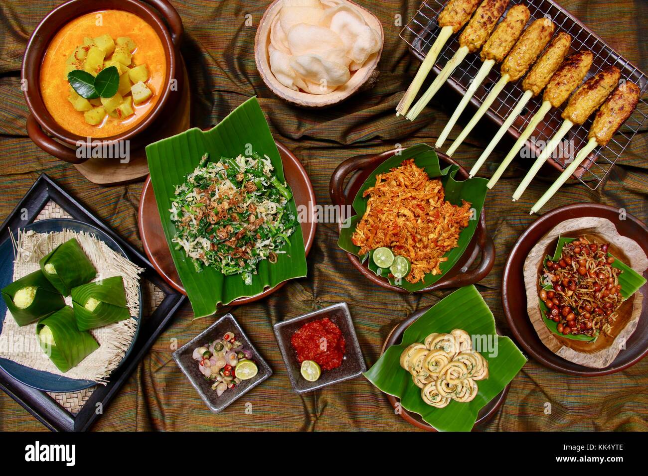 Balinese Buffet. Assorted of Balinese side dishes served buffet styled