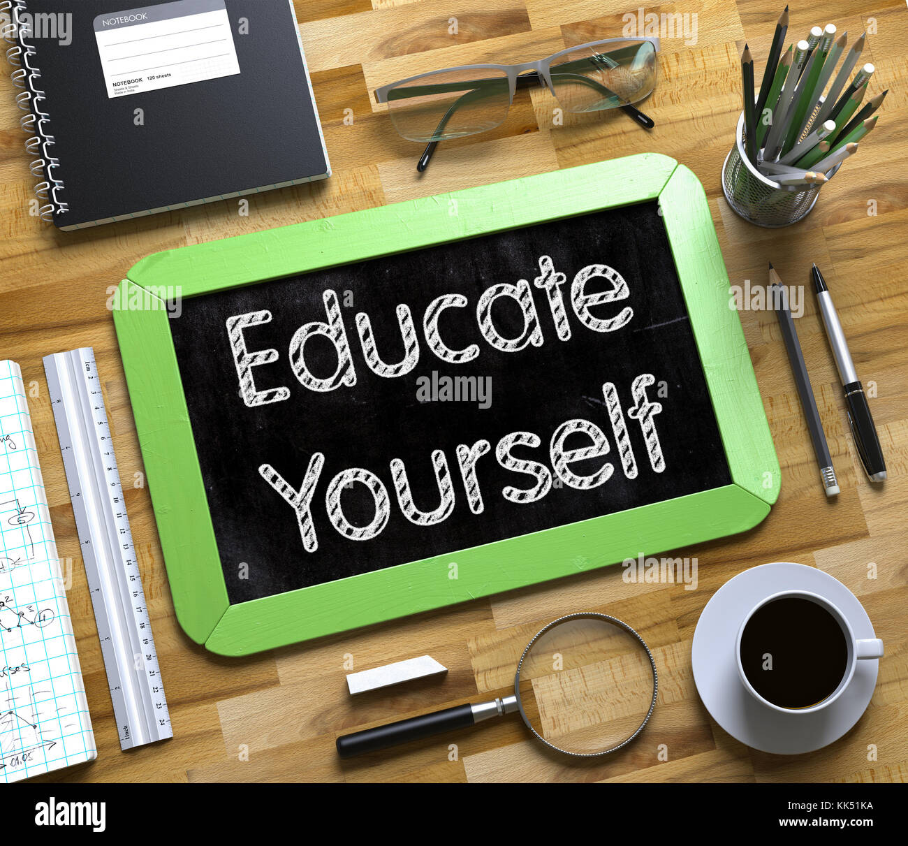 Educate Yourself Concept. 3D. Stock Photo