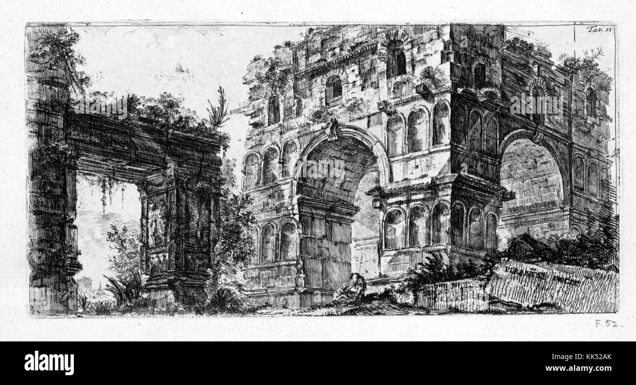 Temple of Janus, Italy, 1749. From the New York Public Library. Stock Photo