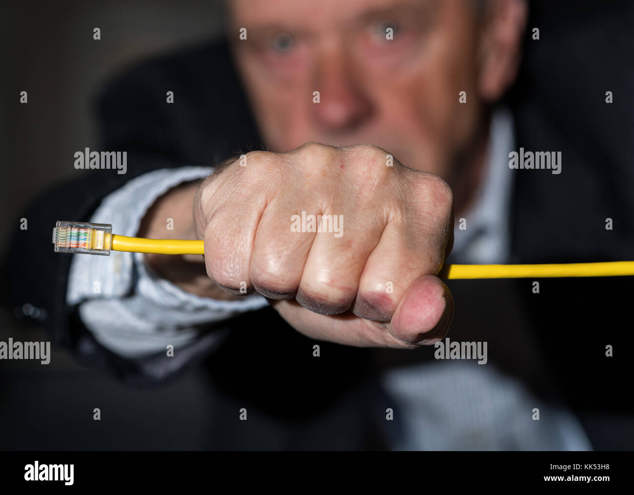 Senior executive choking speed for net neutrality concept Stock Photo Alamy